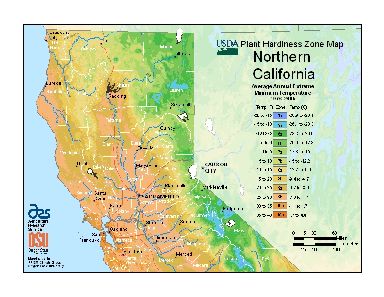 Hardiness California North Map Image