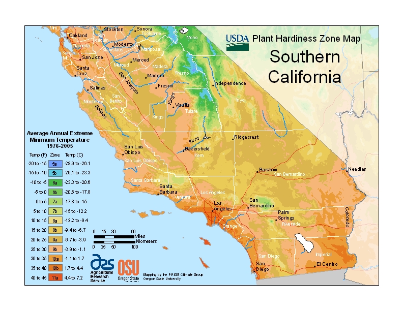 Hardiness California South Map Image