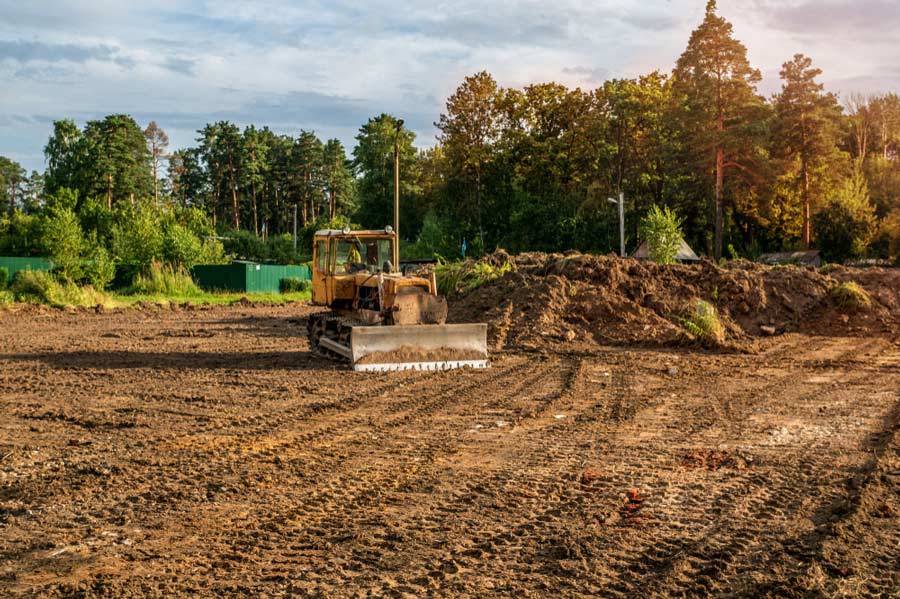 land grading and leveling before construction